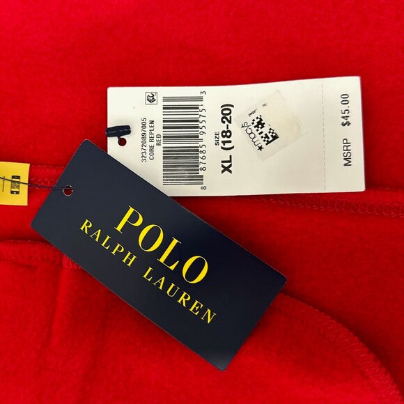 Polo Ralph Lauren Boys Red Fleece Jogger Pants - Picture 8 of 9